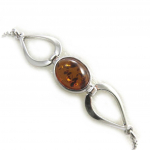 Les Tr&eacute;sors De Lily [N2291] - Bracelet Argent 'Inspiration' ambre cognac (rhodi&eacute;) - 8 mm pruun