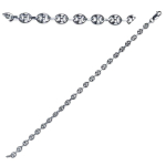 Les Tr&eacute;sors De Lily [P2392] - Bracelet Argent 'Grain de Caf&eacute;' argent&eacute; (rhodi&eacute;) - 21 cm 5 mm h&otilde;be