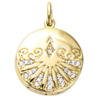 Les Tr&eacute;sors De Lily [Q7588] - Pendentif Plaqu&eacute; Or 'Secrets' blanc dor&eacute; (cassolette) - 19x19 mm valge