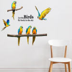 Uued seinakleebised Papagoi Loominguline Isiksus Lind Magamistoa kleebised Tausta Diivani Loomade tapeet