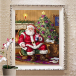 Teemantv&auml;rvimiskomplekt Teemanttikandid Loomade ristpistes K&auml;sitsi valmistatud kingitus Kodukaunistus Full Round 20X30CM