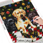 Teemanttikandid Loomade ristpistes Uus saabumine 5D DIY Teemantmaaling Koerakunst Rhinestone j&otilde;ulukaunistus Full Round (20X30CM)