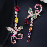 CMM as&uuml;mmeetrilised pikad Lucky Bird Phoenix Cubic Zirconia Drop k&otilde;rvar&otilde;ngad mitmev&auml;rviline