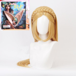 2tk komplektid Anime parukas Princess Golden Pats Parukad, pikad kuumakindlad s&uuml;nteetilised juuksed Cosplay parukad + Elfi k&otilde;rvad Wig&Elf Ears