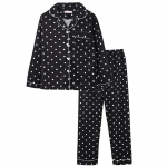 Naiste pikkade varrukatega pidžaamad s&uuml;gistalv j&auml;&auml;siidist pikad p&uuml;ksid &uuml;likond, t&auml;ppidega tr&uuml;kitud magamisriiete komplekt vabaaja meeste kodur&otilde;ivad, voodipesu kraega s&auml;rk &Ouml;&ouml;r&otilde;ivad XXL must