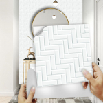 10 tk valge telliskivi plaadid kleebis k&ouml;&ouml;gi riidekapp kraanikausi kaunistus seinakleebised isekleepuvad kristallist k&otilde;vast filmikunstist tapeet 10cmX10cmX10pcs