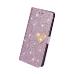 Glitter Bling &uuml;mbris Samsung A22 A32 A72 A12 A42 A51 S22 Ultra S21 S20 FE klapiga nahast raamatukaane jaoks Samsung S20 Plus lilla