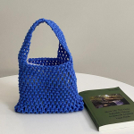 Yogodlns Summer Hollow Candy Color Totes kott naistele kootud k&auml;sitsi valmistatud k&auml;epidemega &otilde;lakott 17x5x19cm khaki
