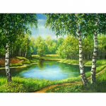DIY maastik 5D teemantmaaling t&auml;isring puur Scenic teemanttikandid ristpistes mosaiikkomplektid vaigust seina kunst Kodukaunistus Full Round 20x30CM