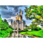 5D Teemantmaal Metsa lossi maastik Rhinestones Teemanttikandid Kodukaunistus Mosaiik Seinakunst Full Round 20x30CM