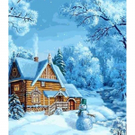 5D DIY Teemantmaaling Talvine lumemaastik maastik t&auml;is&uuml;mmargune teemantkingitus ristpistes komplekt Mosaiik seinakunst Kodukaunistus Full Round 60x90CM