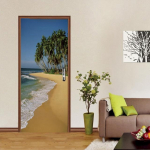 Loomingulised uksekleebised Metsa loodusmuster PVC isekleepuv tapeet Kodukaunistused Seinamaalingud K&uuml;lmkapi kunst plakatid Uksekate 77cm x 200cm