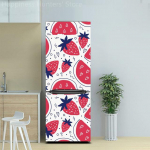 Akvarell, k&auml;sitsi maalitud puuviljad, k&uuml;lmkapi kleebised, koorimine ja kleepimine, m&ouml;&ouml;bli uksekaunistus tapeet k&uuml;lmkapi t&auml;ielik katvus plakat 40x120cm