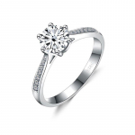 BR Real 925 Sterling Silver 3,0 kate moissanite s&otilde;rmus naistele &Uuml;mmargune briljantne briljantpasjanss, kihlas&otilde;rmused, peened ehted 5 valge