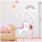 Les Tr&eacute;sors De Lily [R3451] - hiiglaslik kleebis  Licorne My Unicorn  mitmev&auml;rviline roosa - 268x142 cm Heleroosa