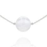 Les Tr&eacute;sors De Lily [R5968] - K&auml;sit&ouml;&ouml;na valmistatud h&otilde;bedast kaelakee  Mineralia  h&otilde;bevalge nefriit - 10 mm valge