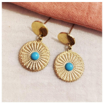 Les Tr&eacute;sors De Lily [R6352] - Disaink&otilde;rvar&otilde;ngad  Cl&eacute;opatra  t&uuml;rkiissinine kuld - 25x15 mm t&uuml;rkiissinine