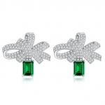 925 Sterling Silver Bowknot 5 * 7mm Emerald S&uuml;nteetiline Moissanite v&auml;&auml;riskivist pulmak&otilde;rvar&otilde;ngad naistele kingitus