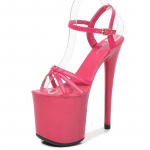 Naiste kingad Suvine seksikas &ouml;&ouml;klubi Super k&otilde;rge kontsaga peene kontsaga veekindel platvorm mudel sandaalid 20 cm konts 10 cm platvorm LFD 43 Heleroosa