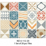 20 tk Boheemlas stiilis plaadid seinakleebis K&ouml;&ouml;k Backsplash riidekapp Vannitoa renoveerimine Koorimine ja; Kleepige veekindlad kunsti seinakleebised 10cmX10cmX20pcs
