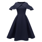 Naiste 50ndate vintage Cape Swing kleit Midi A-joonega k&uuml;lma &otilde;la sateenist elegantne pulmak&uuml;lalise &otilde;htupeo kokteilikomplekt S-2XL M tumesinine v&auml;rv
