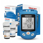 Sinocare Safe AQ-UG veresuhkru monitor ja kusihappemonitor 2-&uuml;hes-kahe funktsiooniga 50 testriba ja 50 lantsetiga diabeedi/podagra all kannatavatele inimestele 50kit-mg/dL