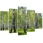 Viieosaline piltl&otilde;uenditr&uuml;kk Birchwood Forest 100x70 roheline