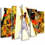 Viieosalise pildiga l&otilde;uendiprint Freddie Mercury 100x70 oranž