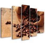 Viieosalise pildil&otilde;uendiprindiga Coffee Beans 100x70 pruun