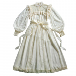 Vintage kleit Naiste kleit Riided T&auml;navar&otilde;ivad Vabaaja mood Elegantsed kleidid Pidulik pits pikk kleit XL beež