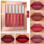 6 tk/karpide komplekt Velvet Matt huulepulk P&uuml;siv Mittenakkuv Vedel huulepulk Huulel&auml;ige Nude Glaze Huuled Meik Kosmeetika Labiales 01 Set