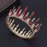 Vintage barokk-sinine kristallkristall pulmakroon Juukseehted Pruudi peakate Kuninganna kuninga pruudi tiaaras diadeem peokaunistuste jaoks h&otilde;bedane valge v&auml;rv