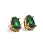 Eetit Shinny AAA kuupmeetrist tsirkooniumoksiidist roostevabast terasest veetilgast k&otilde;rvar&otilde;ngad naiste 18k kullatud veekindlad mood Bling ehted roheline