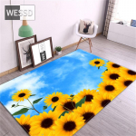 Kollane p&auml;evalillet&uuml;druku tuba vaip P&otilde;hjamaade armas lilleline vaip Magamistoa voodi matt Kaunistus toad K&ouml;&ouml;k P&otilde;randamatt R&otilde;duvaip 40x60cm 1pcs
