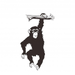 Musta Gorilla Monkey seinakleebise kleebis elutoa magamistoa taustakujunduseks One Size