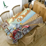 Vintage auto prinditud laudlina Kodu Lauakaunistus Saastumisvastased Aksessuaarid Ristk&uuml;likukujuline Restoran Diivanilaud Laudlina 140x240cm55x94inch