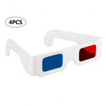 4 tk 3D-pappprillid, punased ja ts&uuml;aan-anagl&uuml;&uuml;fist valged kaardiprillid 3D-vaatamiseks 4pcs