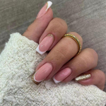 24 tk/komplekt Quick Nails Golden Glitter White Edge False Nials kleebis Kantav veekindel manik&uuml;&uuml;r viimistletud k&uuml;&uuml;ned