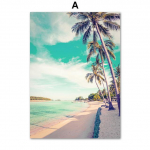 Surfilaud Sea Beach Palm kookosp&auml;hkli puu merit&auml;ht seinakunstitr&uuml;kk l&otilde;uendimaal P&otilde;hjamaade plakati seinapildid elutoa sisekujunduseks 21X30cm No Frame