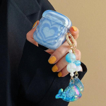 L&auml;bipaistev laineline pehme IMD &uuml;mbris Apple Airpods Pro 1 2 3 kasti jaoks Blue Heart Smiley k&otilde;rvaklappide kate armas karu ripatsiga kommi k&auml;ev&otilde;ru For AirPods 1 or 2