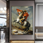 Retro &otilde;limaal Klassikaline plakat Bonaparte Crossing the Grand Saint Prints Seinakunst Vintage l&otilde;uendimaal Galerii sisustus 21x30 No Frame