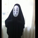No Face Man Spirited Away Cosplay kost&uuml;&uuml;m maskikinnastega Halloweeni kost&uuml;&uuml;mi jaoks Anime Miyazaki Hayao n&auml;ota mantel m