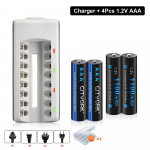 CITYORK 1,2 V AAA laetav aku NI-MH 1100 mAh taaslaetav 3A akud LED taskulambi m&auml;nguauto jaoks + 8 pesa laadija