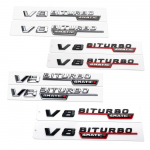 2TK ABS Car Sie kere pagasiruumi poritiibade kaunistusm&auml;rgi kleebis V8 BITURBO 4MATIC TURBO 4MATIC+ embleemile GLK GLA CLA valge
