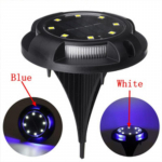 1 tk veekindel 12 LED-i p&auml;ikeseenergia maapinnale maetud v&auml;liaeda muru tee vahek&auml;igu lamp sinine