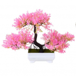 1 tk Kunstlillede m&auml;nnipuu taimefoto Rekvisiit Pulmade kodu bonsai sisekujundus? roosa