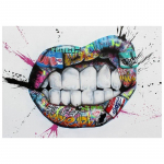 Graffitikunst Inspiratsioon Huuled L&otilde;uend Plakatid ja v&auml;ljatr&uuml;kid T&auml;nava seinakunst L&otilde;uendimaalingud Suupildid elutoa sisekujunduseks 20x30cm