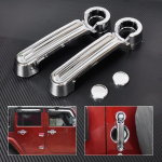 2 tk 2-ukseline kolmekordne kroomitud auto ukse k&auml;epideme katte trimm 2007-2015 JEEP Wrangler JK Liberty For-Dodge jaoks black