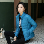 Uus kerge naiste sulejope, valge pardi sulejope, seisva kraega naiste l&uuml;hike jope XXL