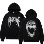 Vintage k&auml;ttemaksu kolju graafiline tr&uuml;kiga dressipluus Streetwear Hip Hop Rap Chief Keef'i dressipluusid Unisex Naiste mood Fliisist avarad dressipluusid L